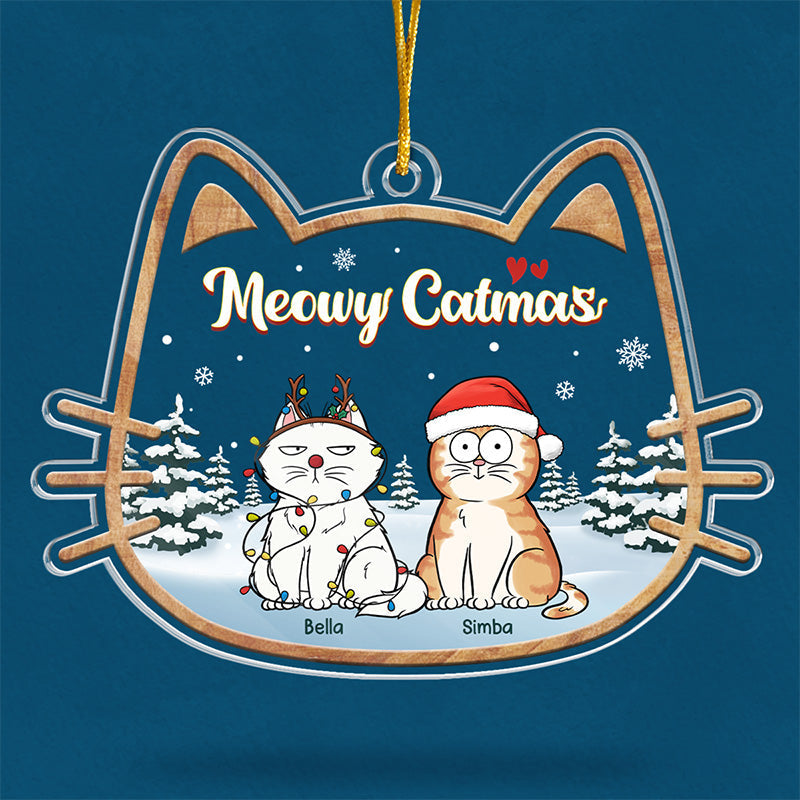 Cats Make The Season Bright - Cat Personalized Custom Ornament - Acrylic Cat Shaped - Christmas Gift For Pet Owners, Pet Lovers