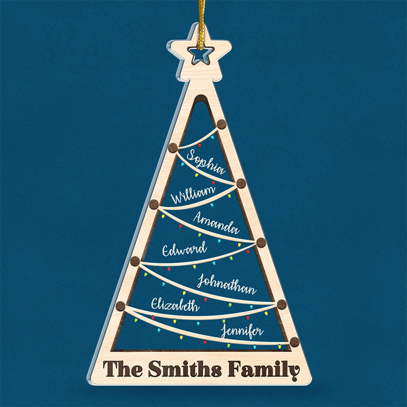 Custom Name Christmas Family Tree Gifts - Personalized Ornament