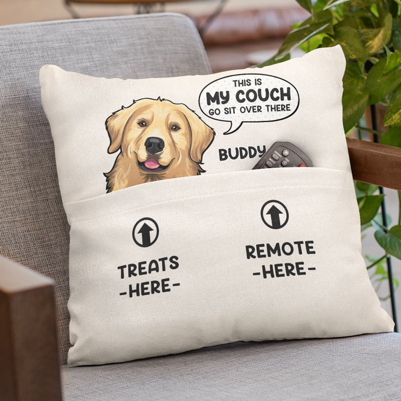 Custom Name Funny Dog Couch Gifts for Dog Lovers - Personalized Pillow