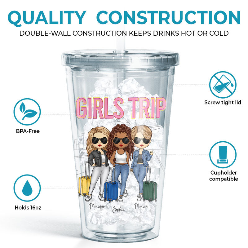 Custom Girls Trip Cheaper Than Therapy Gifts for Friends - Personalized Clear Tumbler