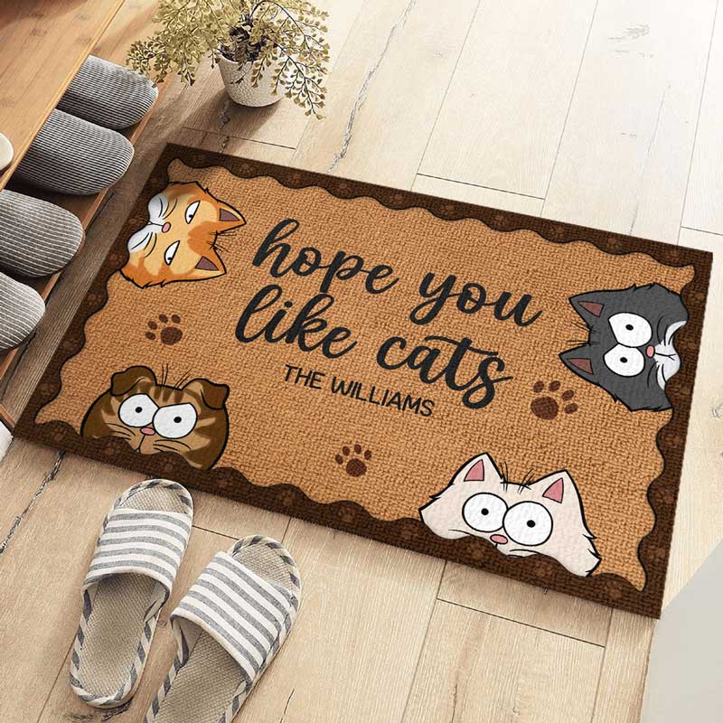 Custom Hope You Like Cats Housewarming Decor - Personalized Doormat