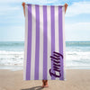 Happiness Comes In Waves - Bestie Personalized Custom Beach Towel - Summer Vacation Gift, Birthday Pool Party Gift For Best Friends, BFF, Sisters
