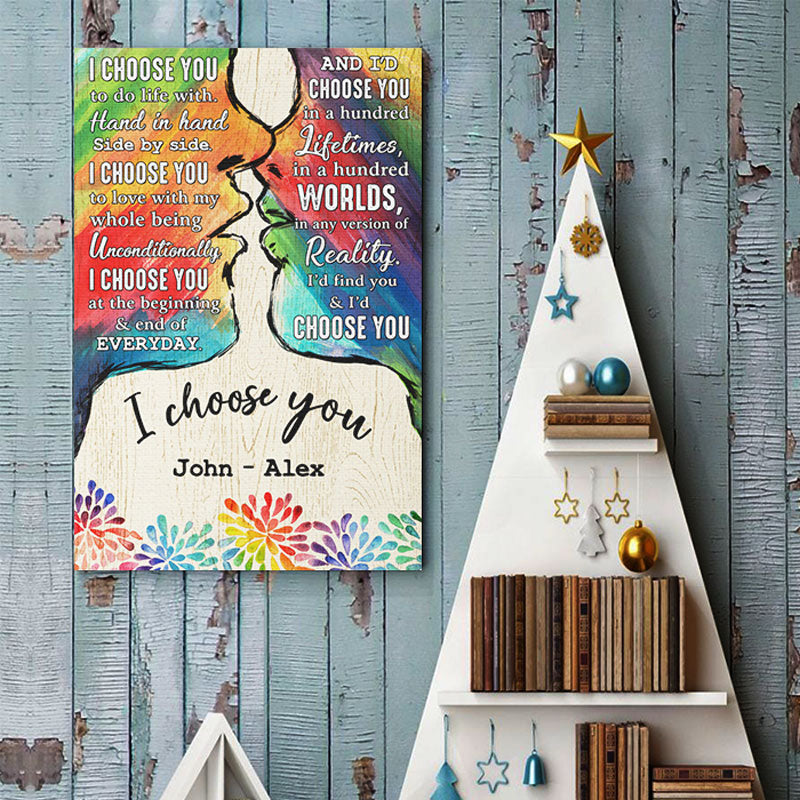 Custom Name I Choose You Couple Gifts - Personalized Poster