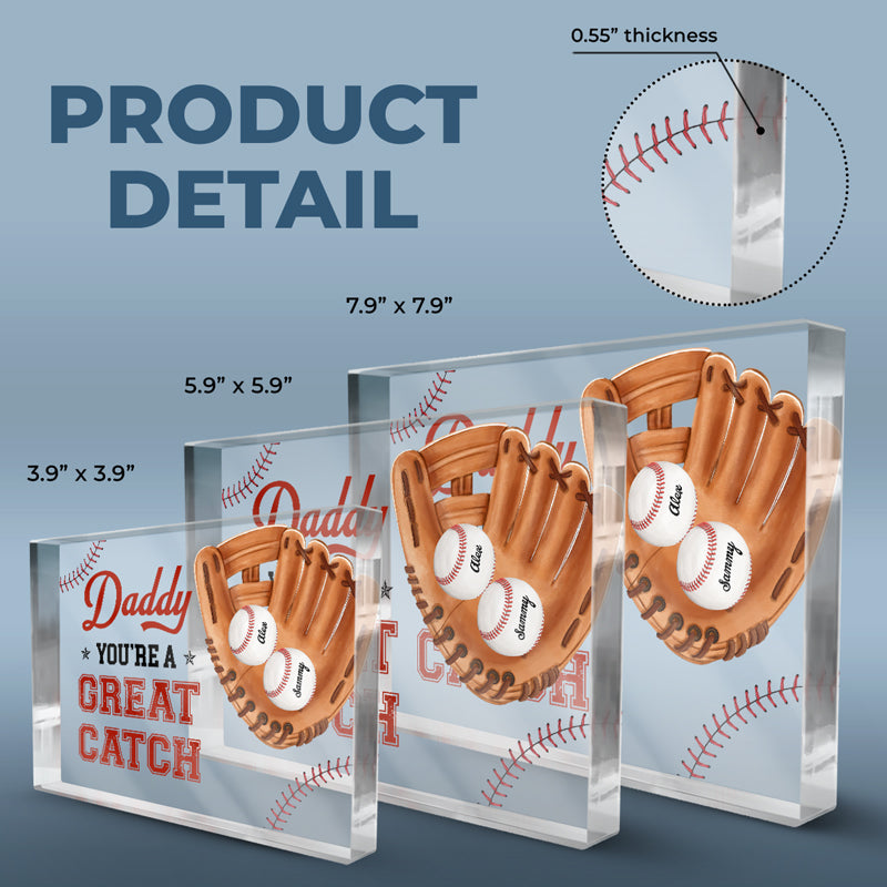 Custom Name Baseball Gifts for Dad - Personalized Shaped Acrylic Plaque