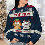 Custom Name Christmas Cat Mom Gifts - Personalized Sweatshirt