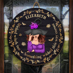 Custom Name Witch Halloween Decor - Personalized Wood Sign