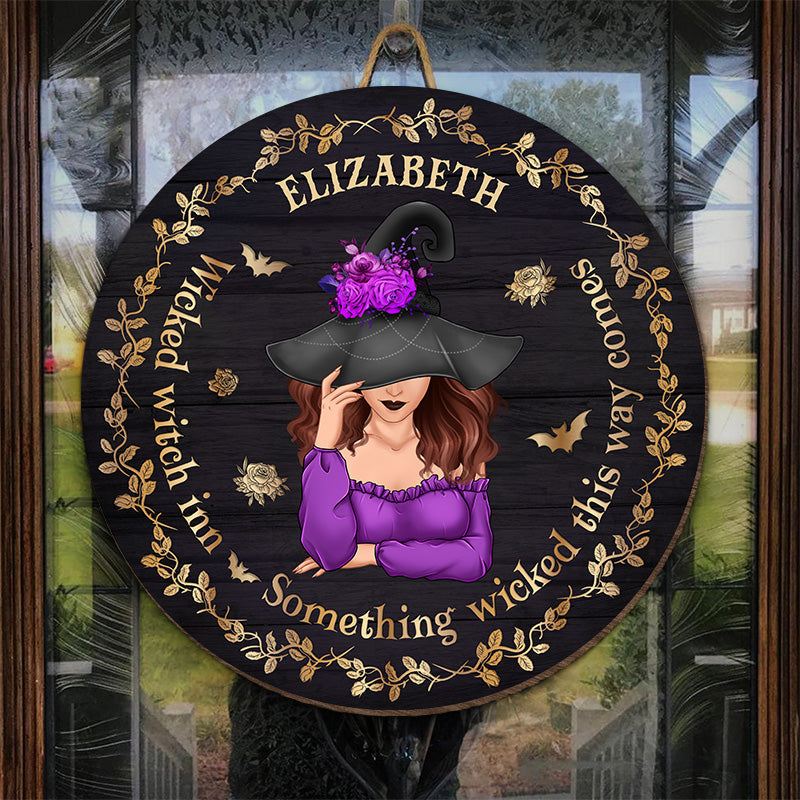 Custom Name Witch Halloween Decor - Personalized Wood Sign