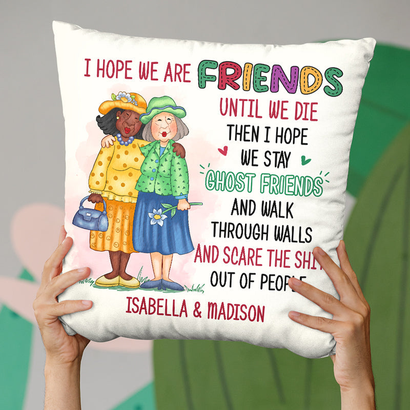 Custom Name Ghost Friends Gifts for Best Friends - Personalized Pillow