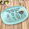 Dad Is King Of The Grill - Family Personalized Custom Platter - Father's Day, Birthday Gift For Dad
