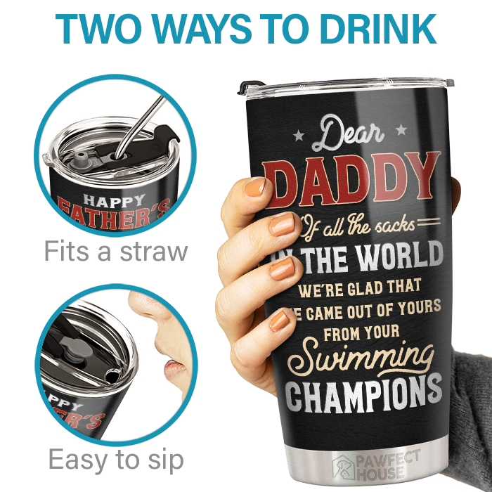Custom Name Funny Swimming Sperm Father's Day Gifts for Dad - Personalized Tumbler