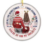 Custom Name Funny Christmas Couple Gifts - Personalized Ceramic Ornament