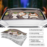 Custom Cartoon Cats Gifts for Cat Lovers - Personalized Auto Sunshade