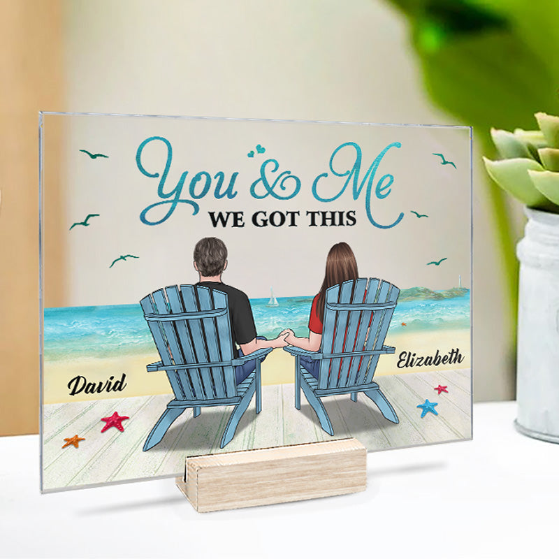 Custom Name Beach Couple Gifts - Personalized Acrylic Plaque