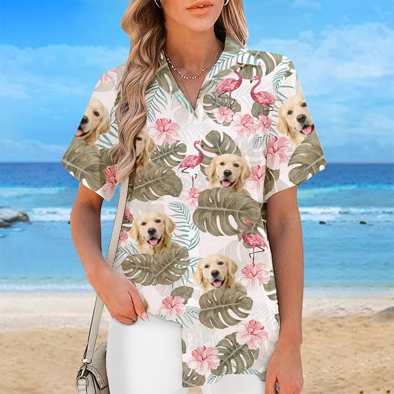 Custom Photo Summer Is Coming On Way - Dog & Cat Personalized Custom Unisex Tropical Hawaiian Aloha Shirt - Summer Vacation Gift, Gift For Pet Owners, Pet Lovers
