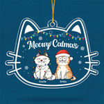Custom Name Meowy Catmas Gifts for Cat Lovers - Personalized Ornament