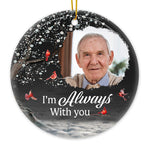 Custom Photo Memorial Cardinal Gifts - Personalized Ceramic Ornament