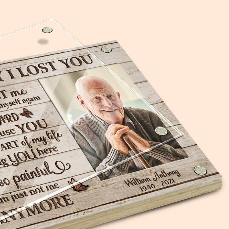 The Day I Lost You Forever - Memorial Personalized Custom Acrylic Magnetic Photo Frame - Sympathy Gift, Gift For Family Members