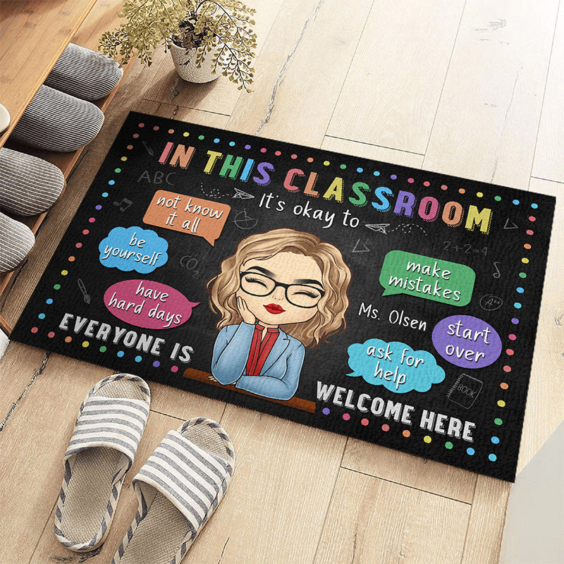Custom Name Classroom Welcome Gifts for Teachers - Personalized Doormat