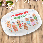 Custom Name Christmas Cookie Crew Gifts for Grandma - Personalized Platter