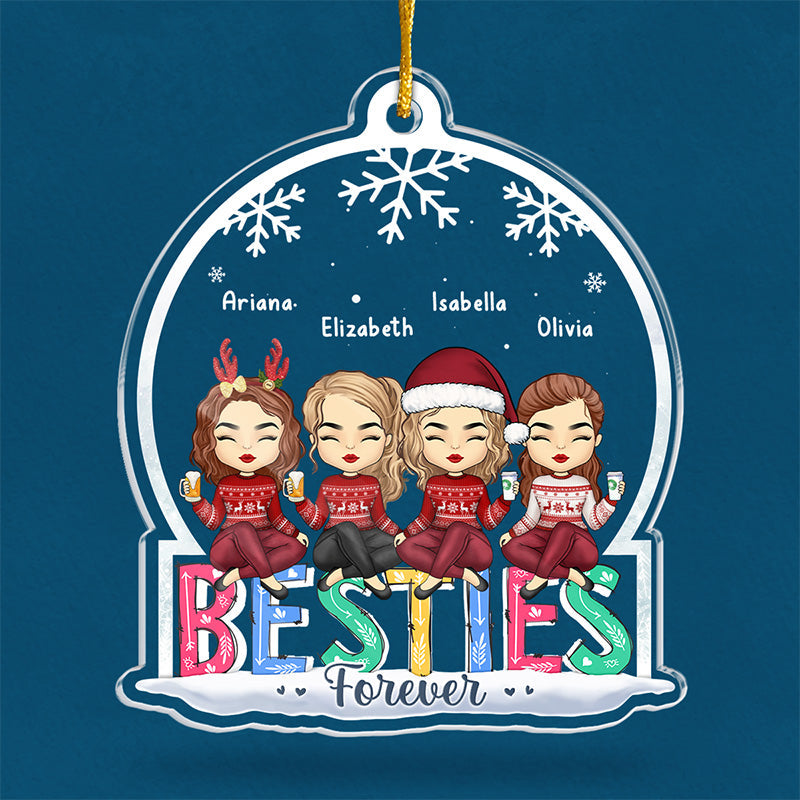 Custom Name Christmas Bestie Gifts for Women - Personalized Ornament