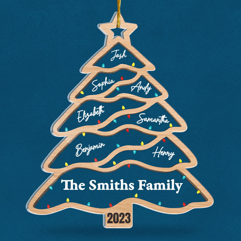 Custom Name Family Christmas Tree Gifts - Personalized Ornament