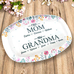 Custom Name First Mom Now Grandma Gifts - Personalized Platter