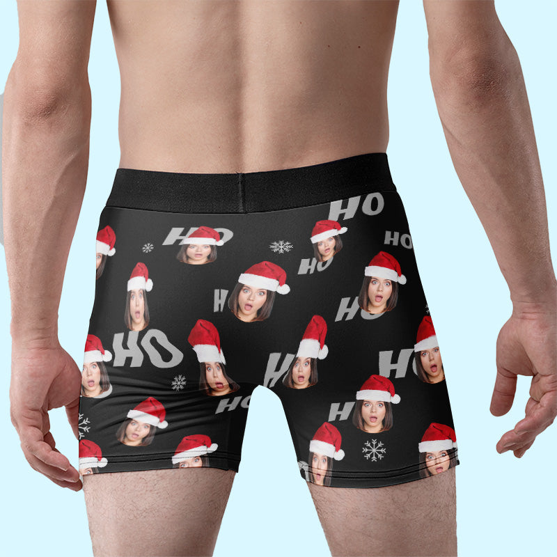 Custom Photo Name Funny Christmas Gifts for Women - Personalized Boxer Briefs