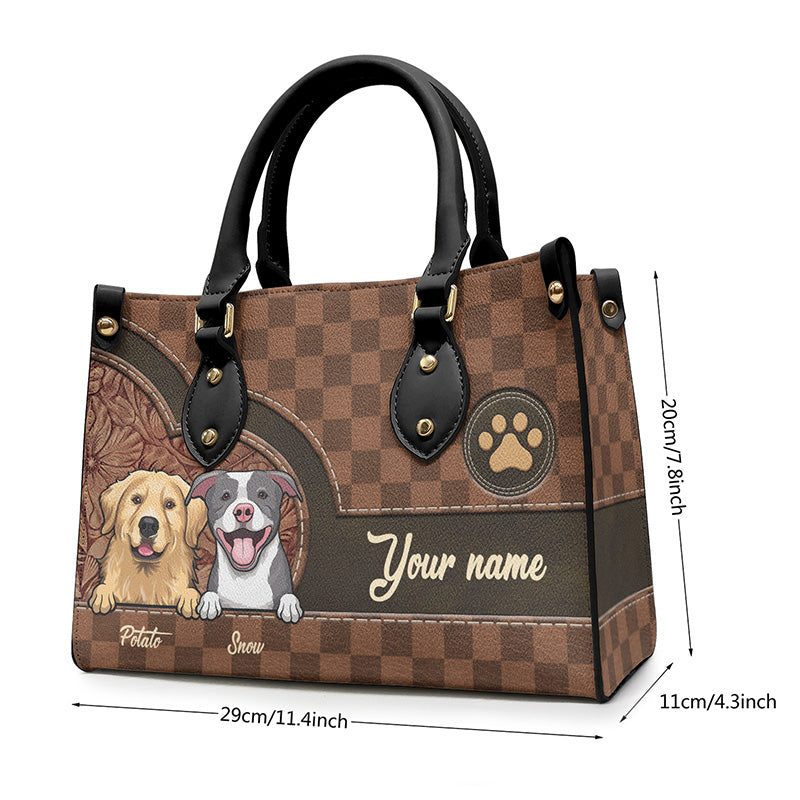Unconditional Love In A Furry Bag - Dog & Cat Personalized Custom Leather Handbag - Gift For Pet Owners, Pet Lovers
