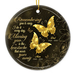 Custom Memorial Butterfly Gifts for Mom and Dad - Personalized Ceramic Ornament