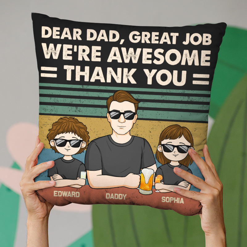 Custom Name Funny Dad Gifts from Kids - Personalized Pillow