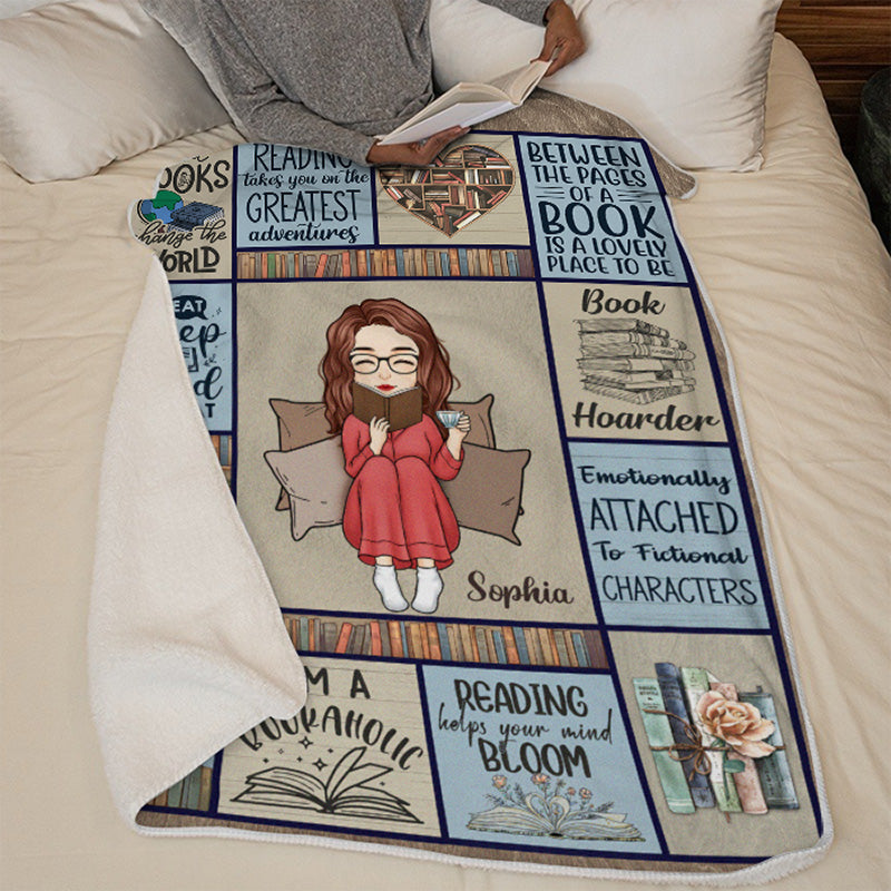 Custom Name Book Lover Gifts for Women - Personalized Blanket