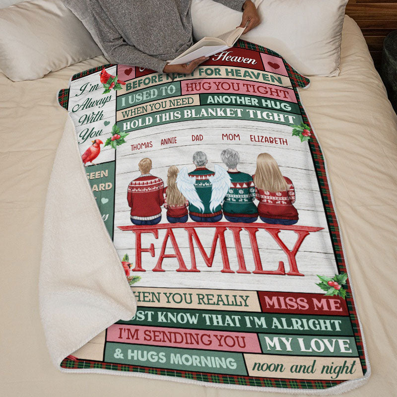 Custom Name Angel Cardinal Memorial Family Gifts - Personalized Blanket