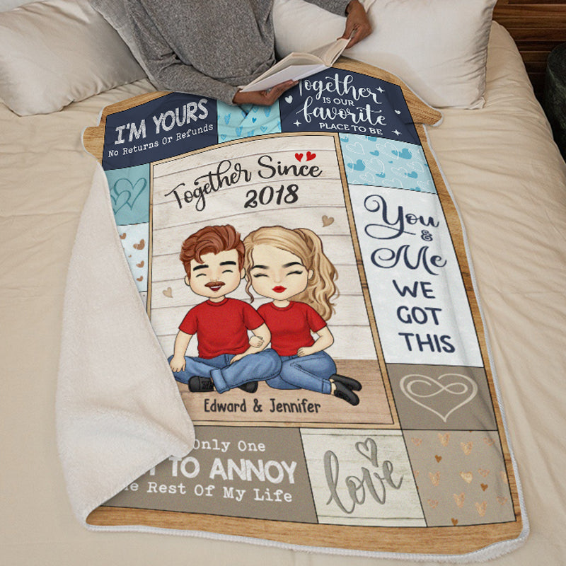 I Still Fall For You Everyday - Couple Personalized Custom Blanket - Gift For Husband Wife, Anniversary