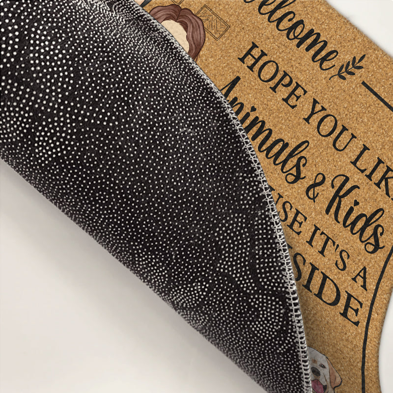 Custom Name Funny Zoo Inside Welcome Gifts - Personalized Doormat