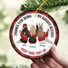 Thanks For Being My Sisters - Bestie Personalized Custom Ornament - Ceramic Round Shaped - Christmas Gift For Best Friends, BFF, Sisters