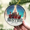 Best Friend At First Sight - Bestie Personalized Custom Ornament - Ceramic Round Shaped - Christmas Gift For Best Friends, BFF, Sisters