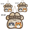 Welcome To Meow House - Cat Personalized Custom Shaped Home Decor Wood Sign - House Warming Gift For Pet Owners, Pet Lovers