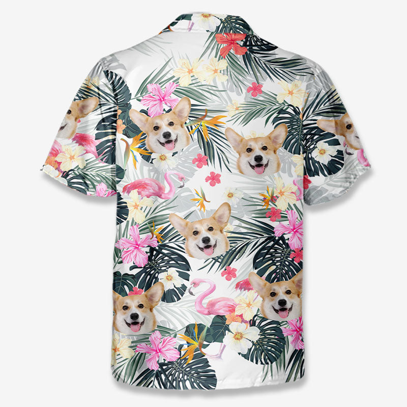 Custom Photo Summer Time White & Pink Style - Dog & Cat Personalized Custom Unisex Tropical Hawaiian Aloha Shirt - Summer Vacation Gift, Gift For Pet Owners, Pet Lovers