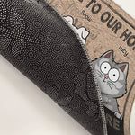 Custom The Humans Just Live Here With Us Cat Decor - Personalized Doormat