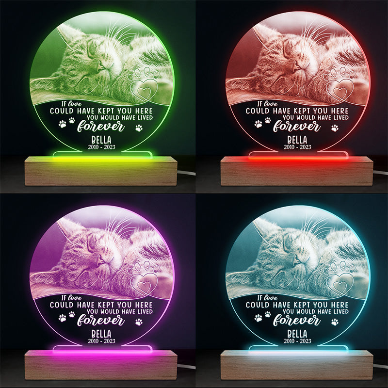 Custom Cat Memorial Gifts for Pet Lovers - Personalized 3D LED Light