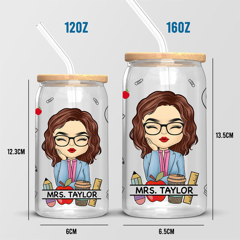Custom Name Teacher Appreciation Gifts - Personalized Glass Cup