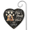 Custom Photo I Miss Your Paw Prints - Memorial Personalized Memorial Garden Slate & Hook - Sympathy Gift, Gift For Pet Owners, Pet Lovers