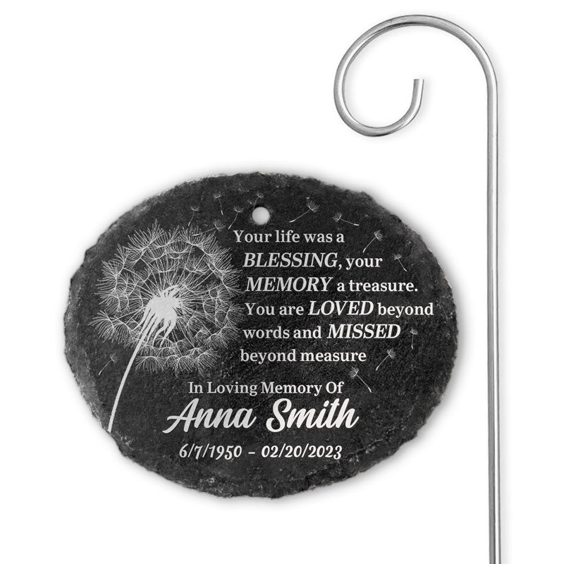 Custom Name Memorial Garden Decor - Personalized Garden Slate
