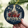Merry Christmas Bestie Forever - Bestie Personalized Custom Ornament - Ceramic Round Shaped - Christmas Gift For Best Friends, BFF, Sisters