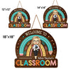 Welcome To Our Classroom - Teacher Personalized Custom Shaped Home Decor Wood Sign - House Warming Gift For Teacher, Back To School