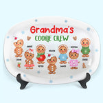Custom Name Christmas Cookie Crew Gifts for Grandma - Personalized Platter