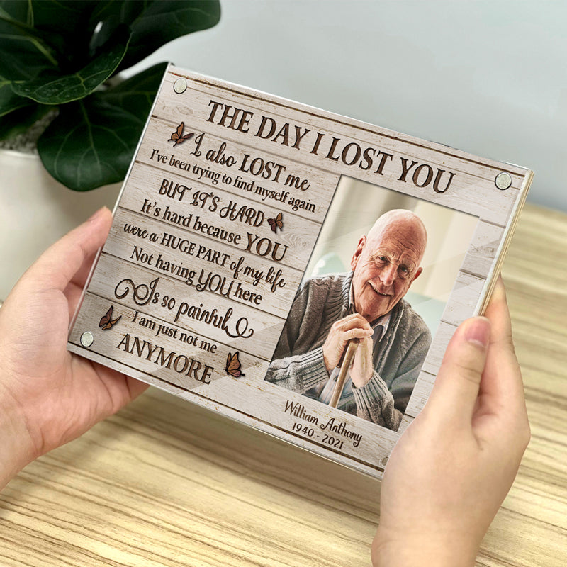 The Day I Lost You Forever - Memorial Personalized Custom Acrylic Magnetic Photo Frame - Sympathy Gift, Gift For Family Members