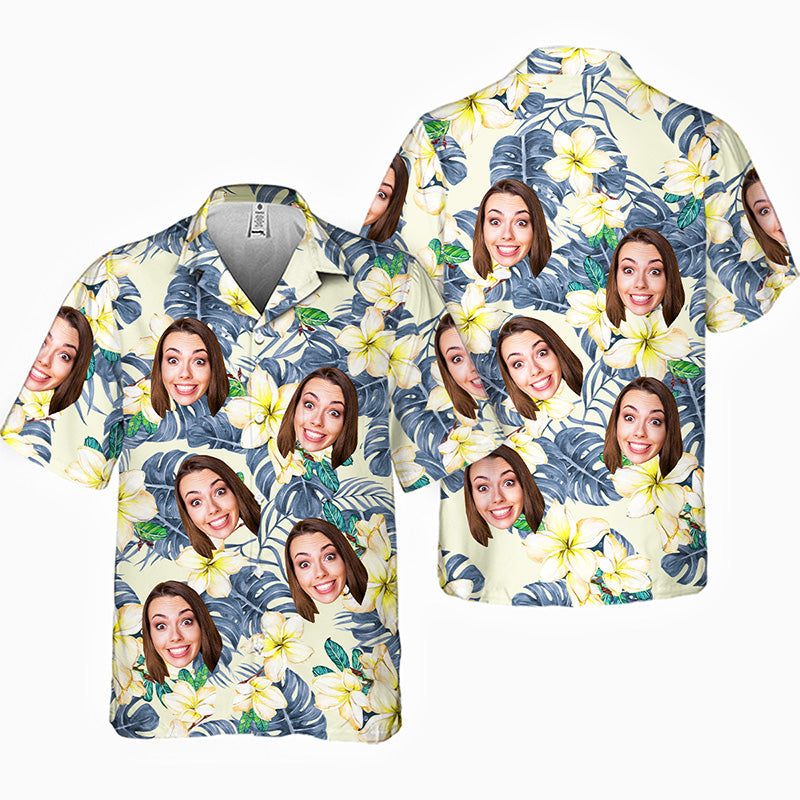Custom Photo Tropical Summer Vibe - Couple Personalized Custom Unisex Tropical Hawaiian Aloha Shirt - Summer Vacation Gift, Gift For Husband Wife