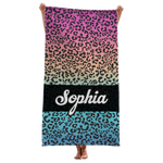 Custom Name Animal Print Beach Gifts for Women - Personalized Beach Towel