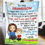 Custom Name Grandma and Grandson Gifts - Personalized Blanket